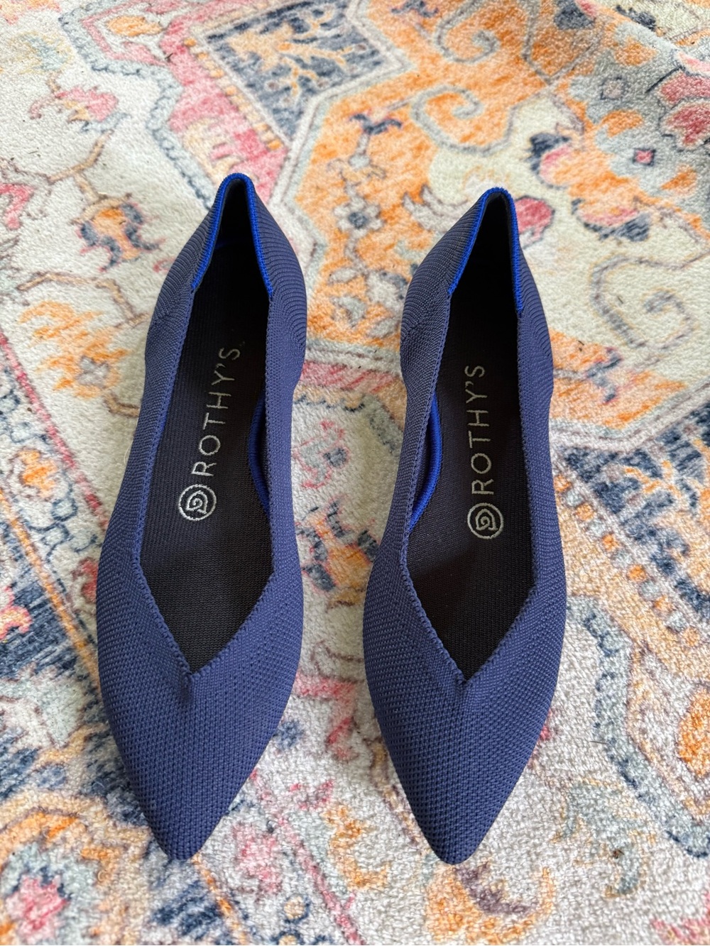 Rothy's The Point Maritime Navy Pointed Toe Slip on Shoes Women's Size 6.5
